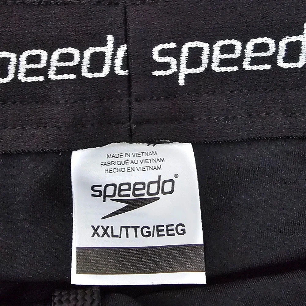 Speedo Mens Marino Sport Volley Swim Trunks XXL Black Gray Athletic Sport
